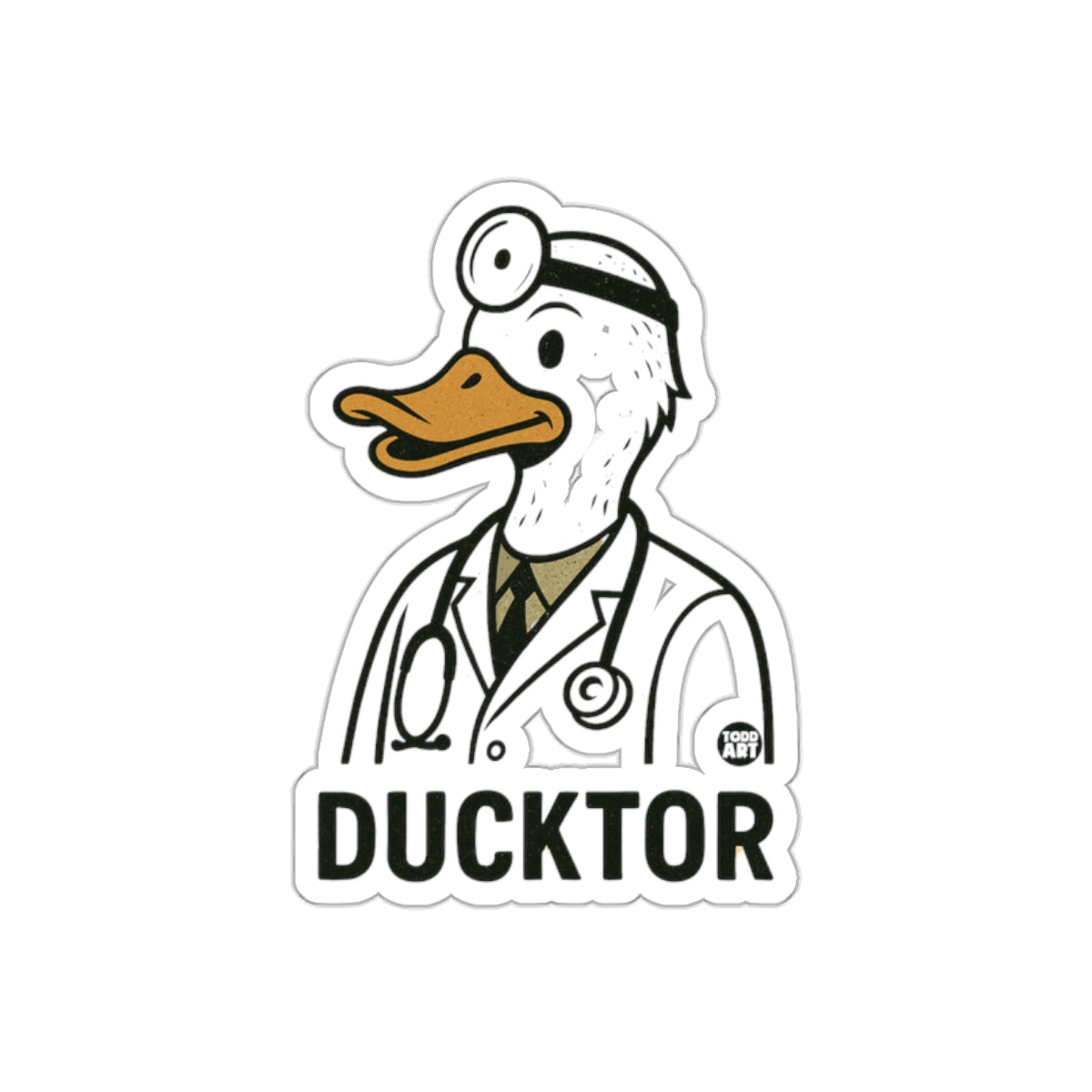 Funny Doctor Ducktor Sticker for Laptops or Water Bottles
