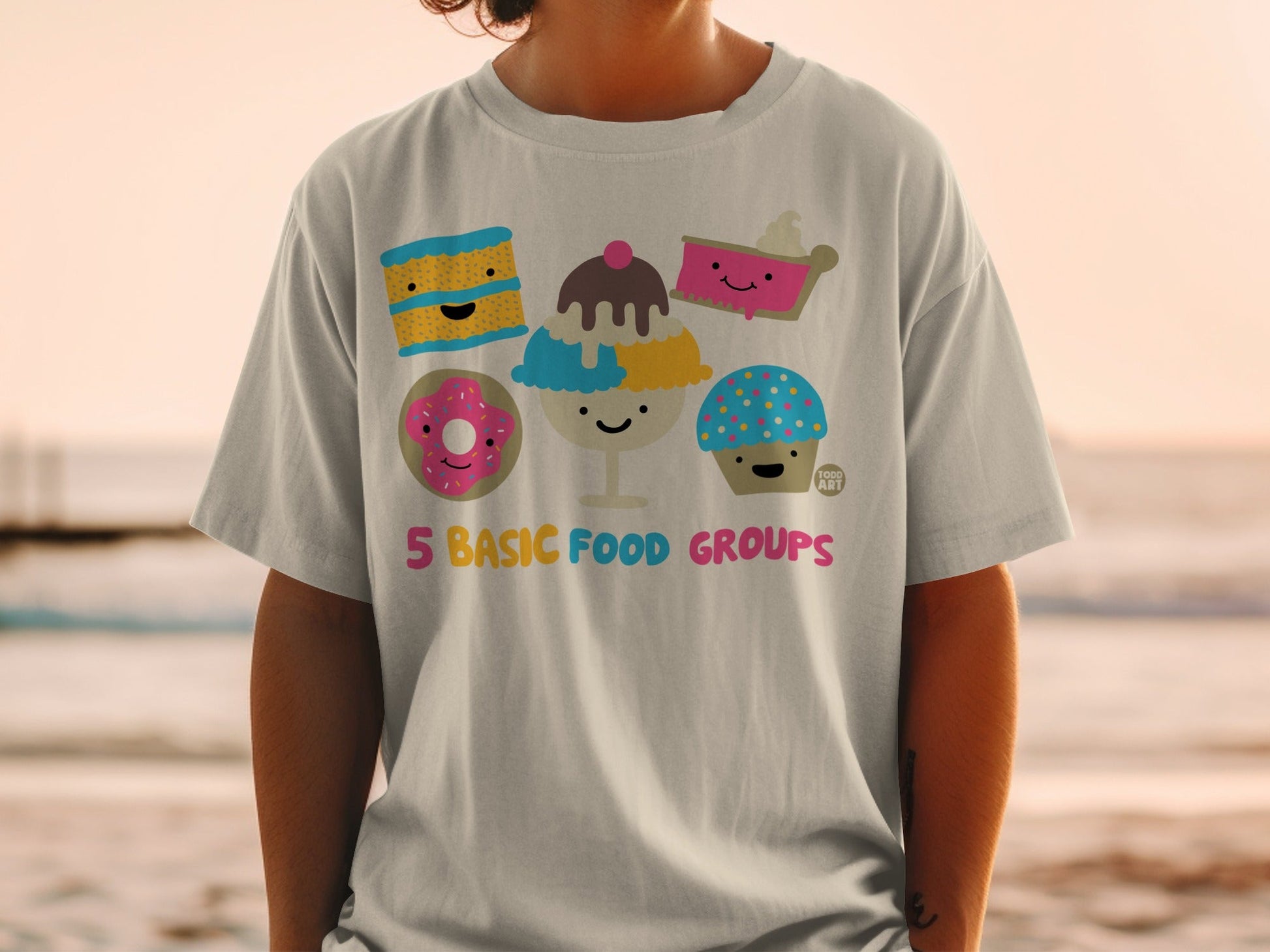 Cute Cartoon 5 Basic Food Groups T-Shirt