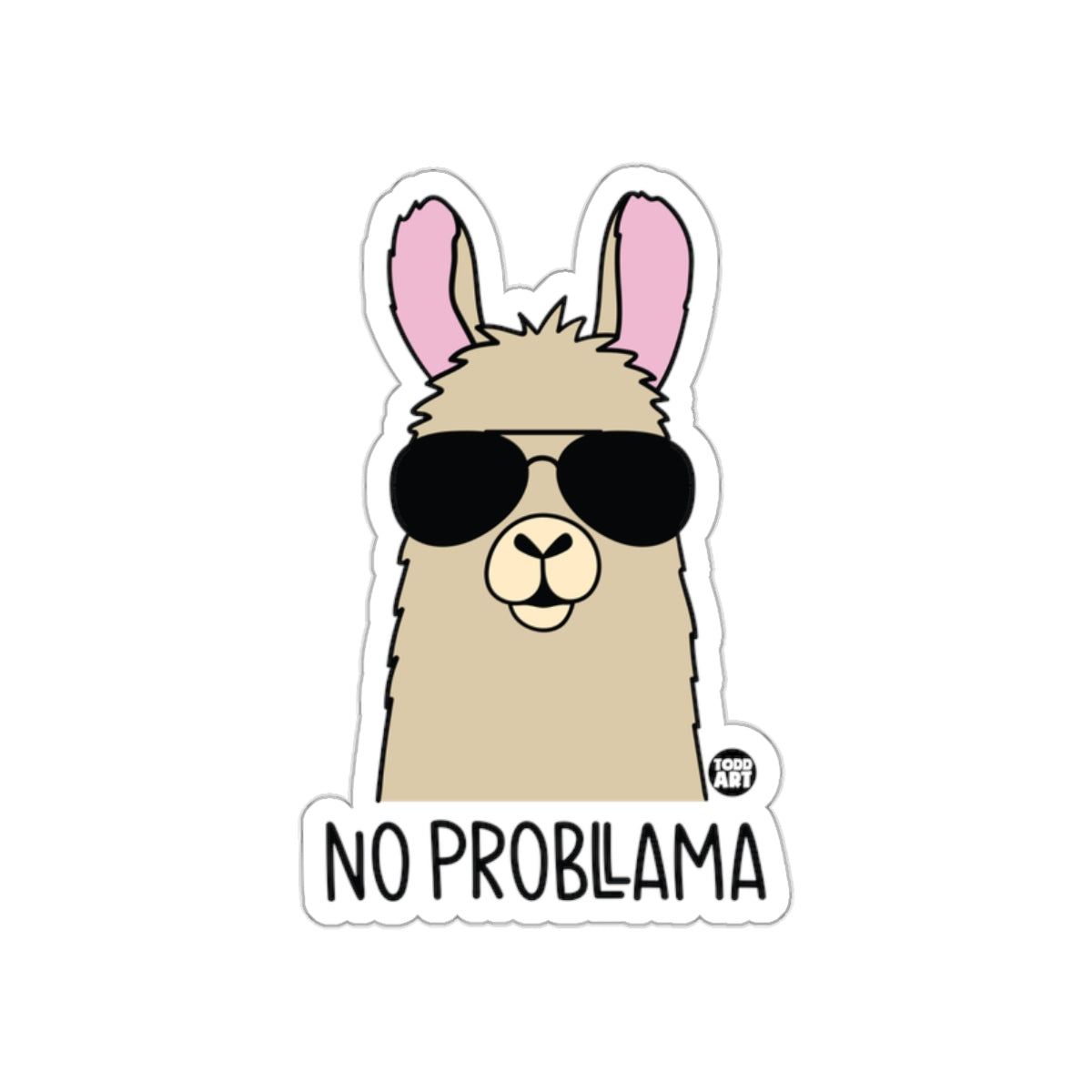 Funny No Problama Llama with Sunglasses Sticker