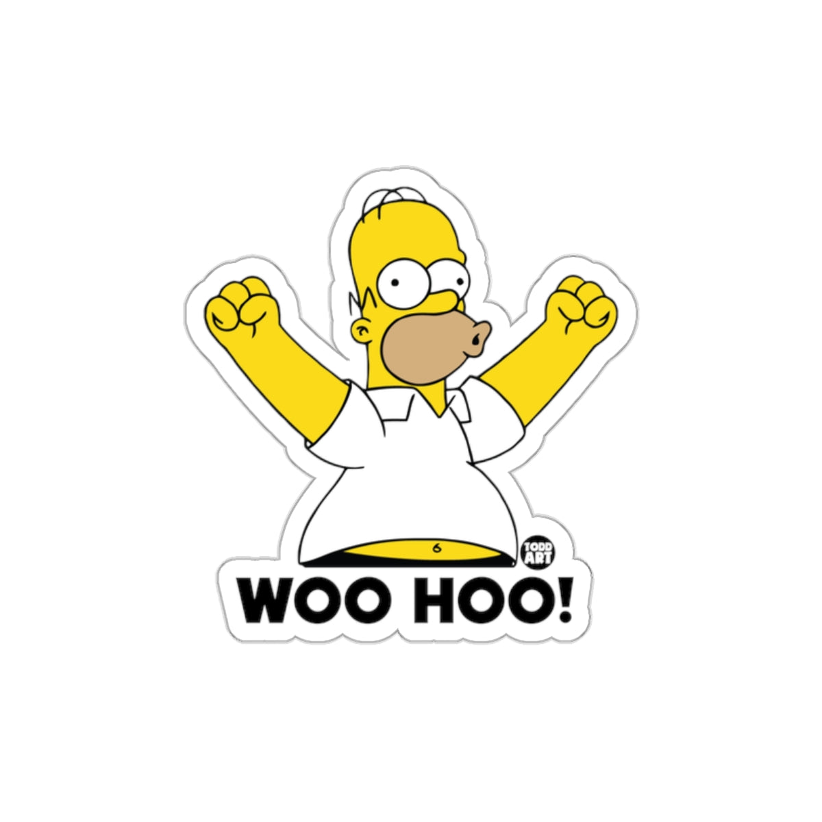 Woo Hoo! Homer Celebratory Pose Graphic Art Stickers