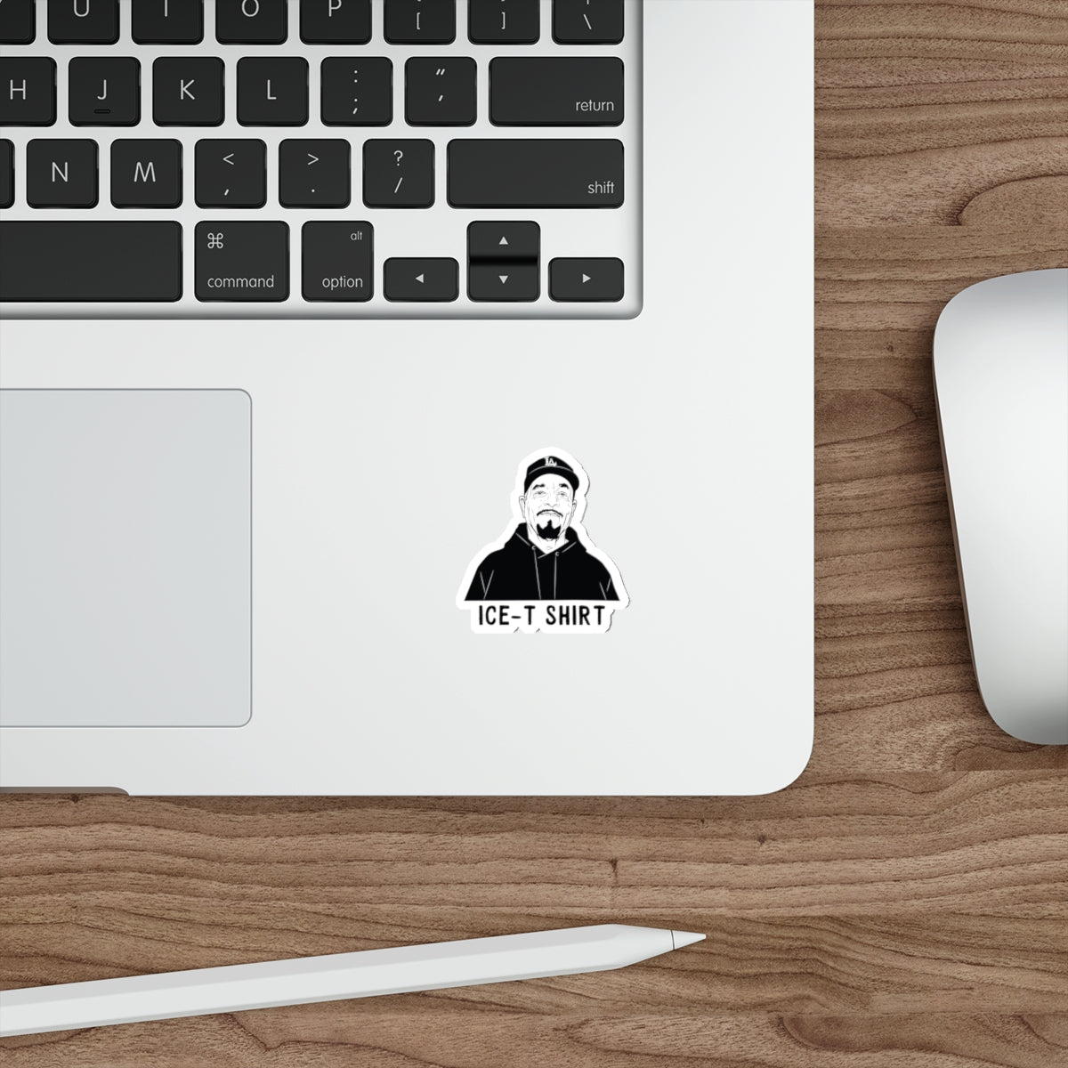 Ice-T With LA Hat and Shirt Black and White Design Stickers