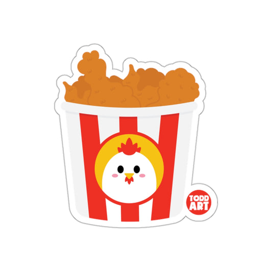 Cute Chicken Bucket Fried Chicken Todd Art Sticker