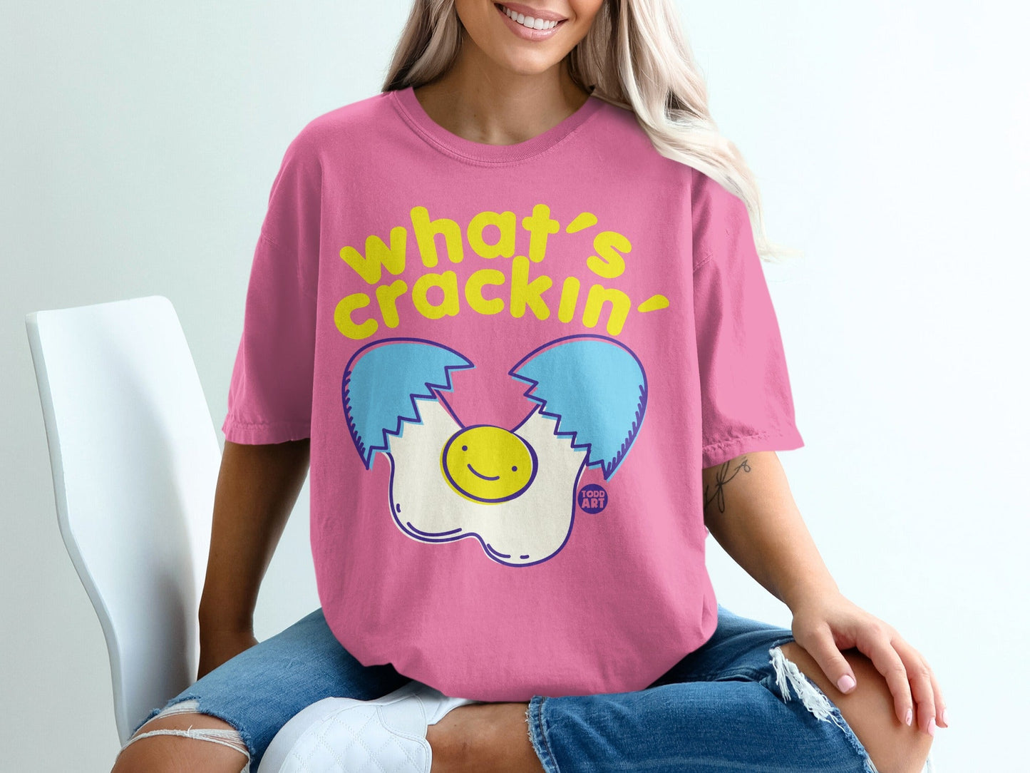 What's Crackin' Cute Graphic Tee Shirt for Women