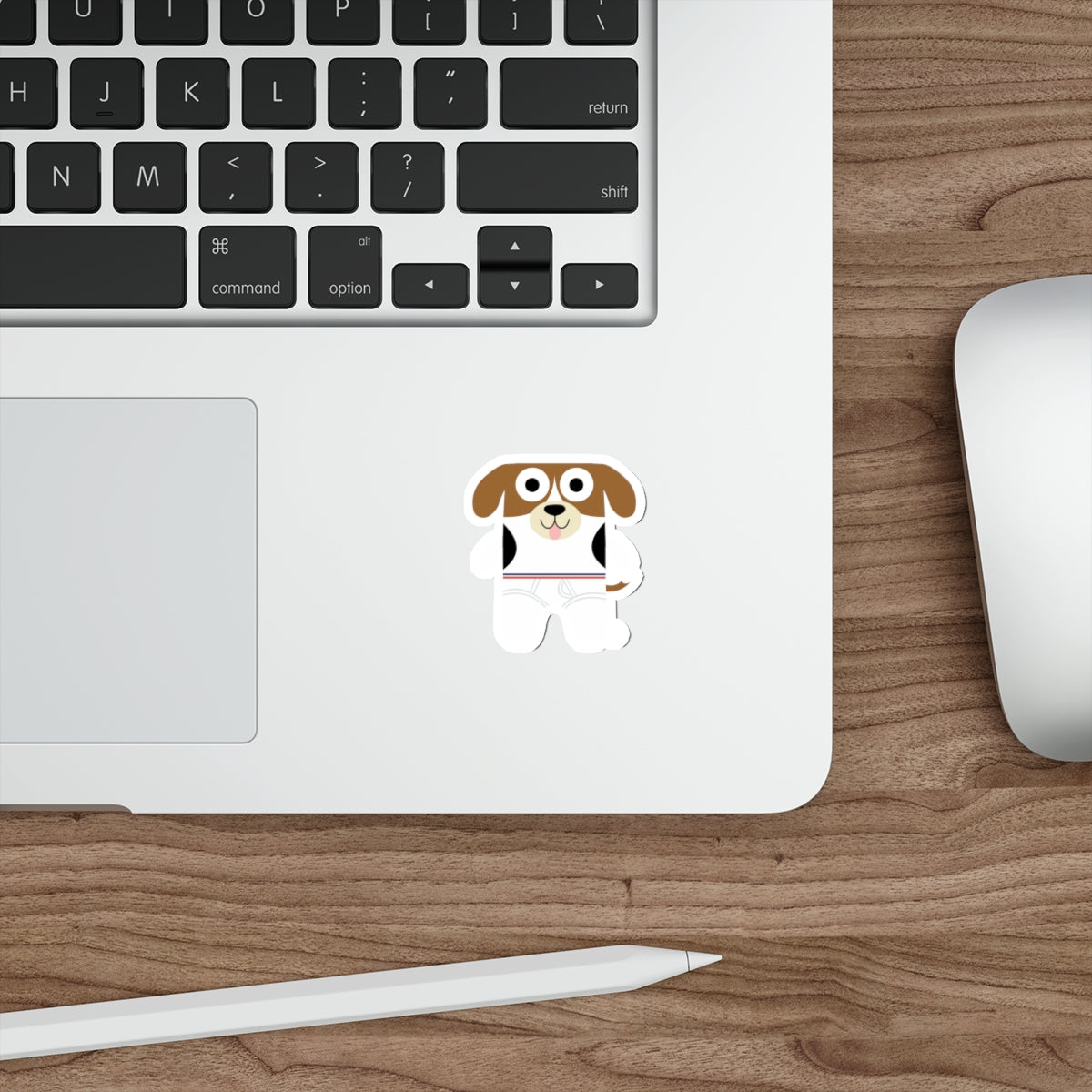 Cute Cartoon Dog in Diaper Sticker for Laptop Decor