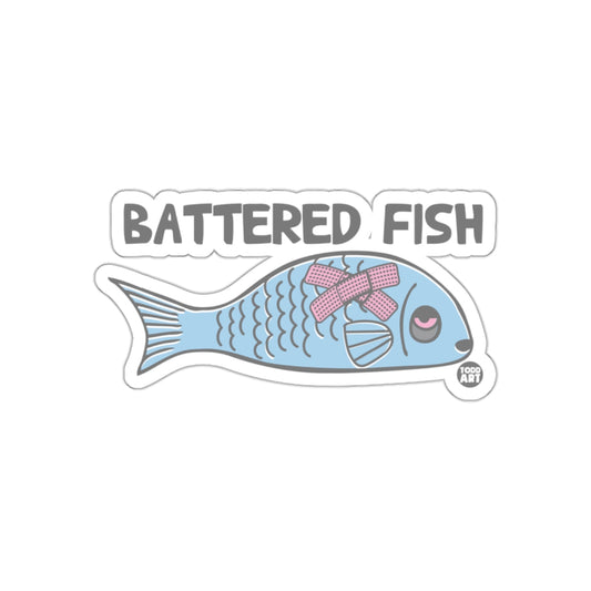 Battered Fish Fun Sticker with Bow and Bandage