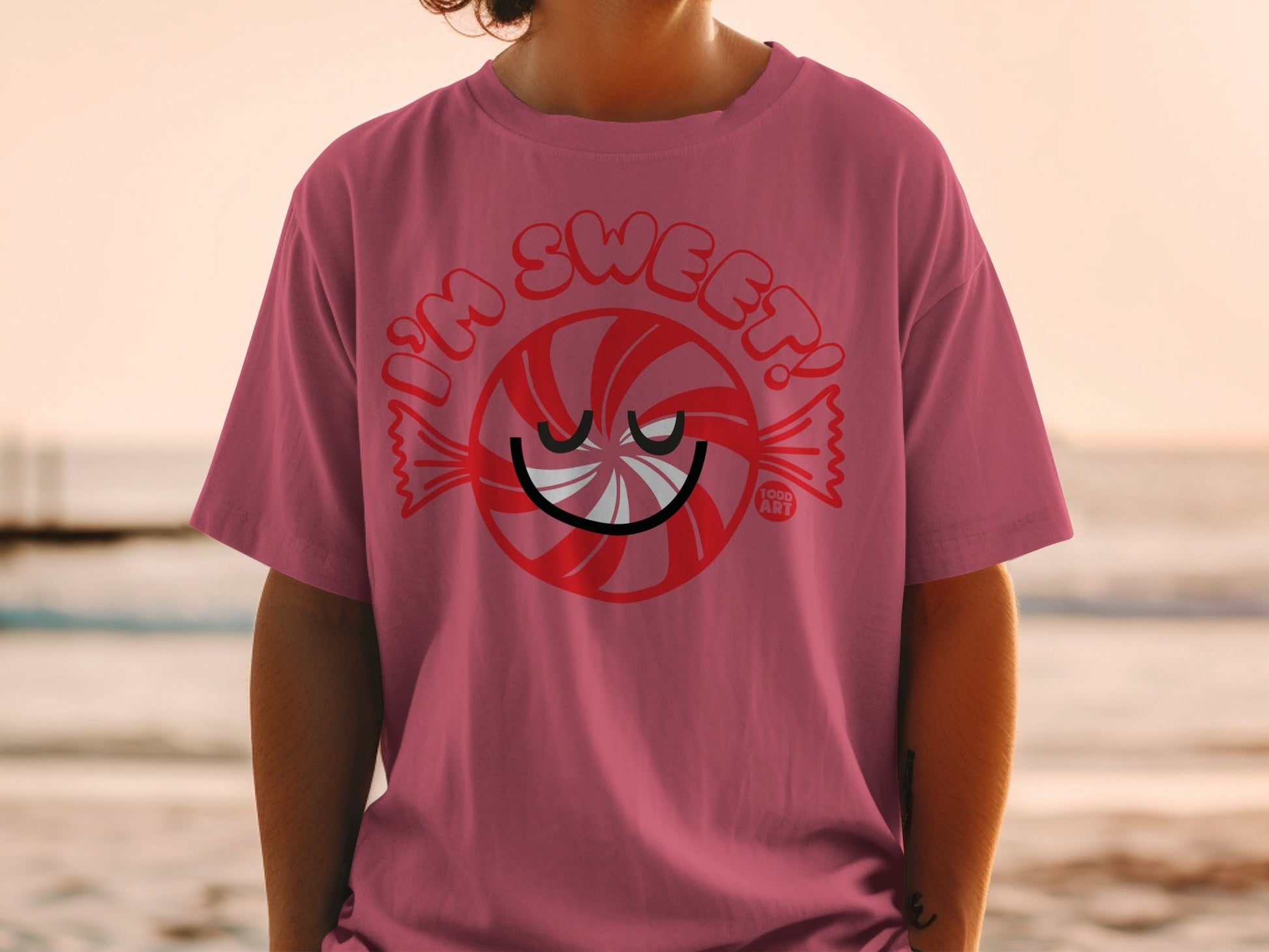 I'm Sweet Graphic Candy Design T-shirt for Fun Wear