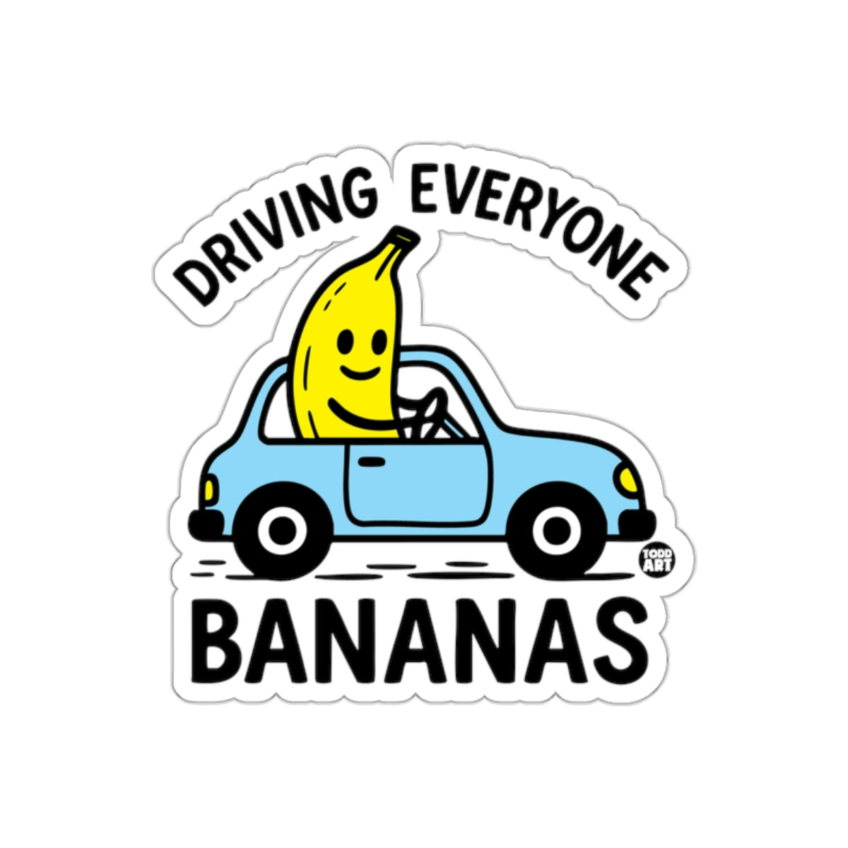 Driving Everyone Bananas Cute Car Sticker