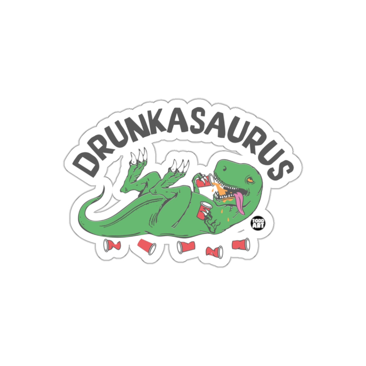 Drunkasaurus Dinosaur Sticker Funny Party Gift Item