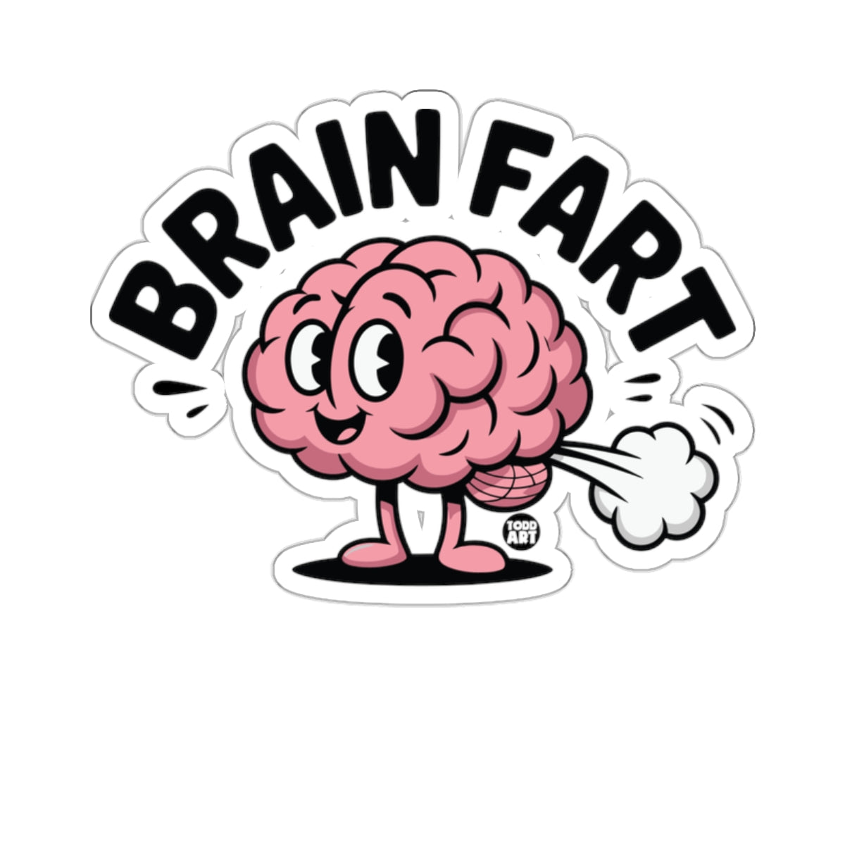Funny Cartoon Brain Fart Design Humorous Mind Moment 