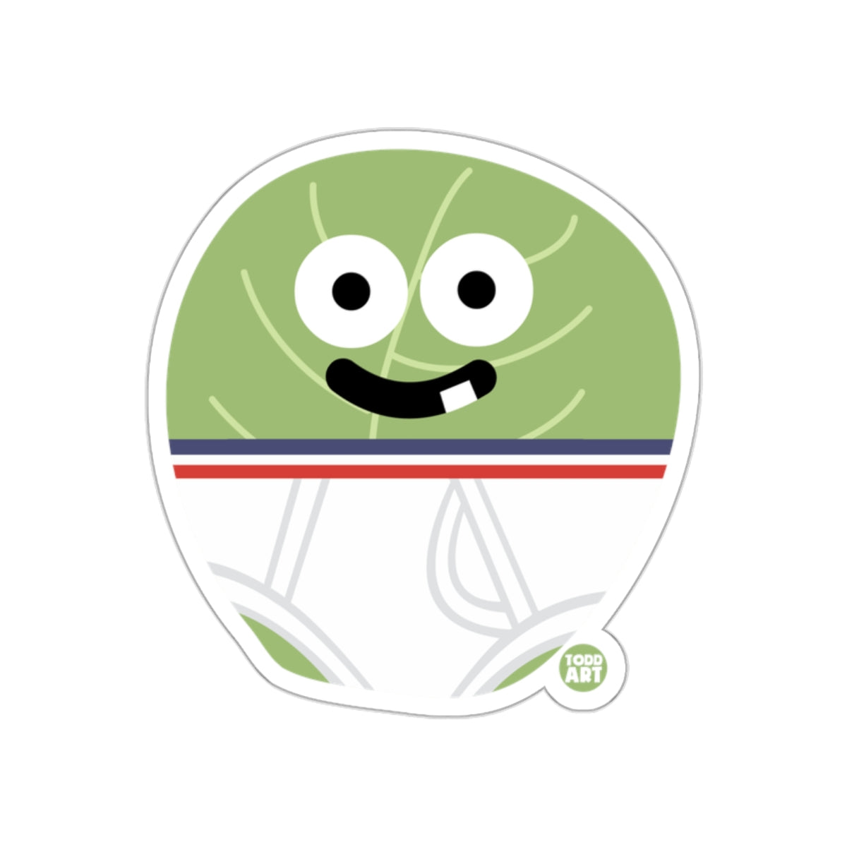 Happy Green Character with Big Eyes Sticker