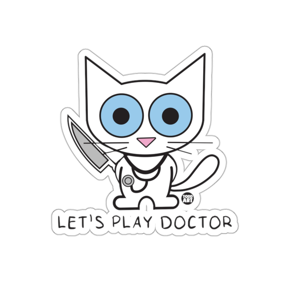 Let's Play Doctor Cat Sticker Fun Gift Decor