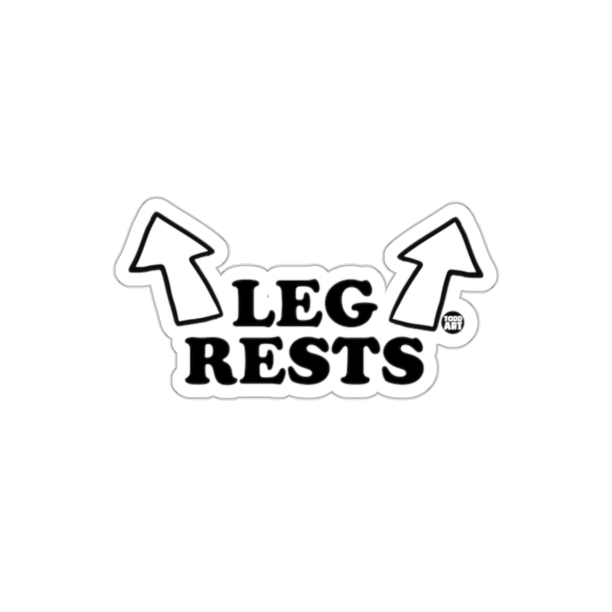 Funny Leg Rests Sticker with Arrows Design