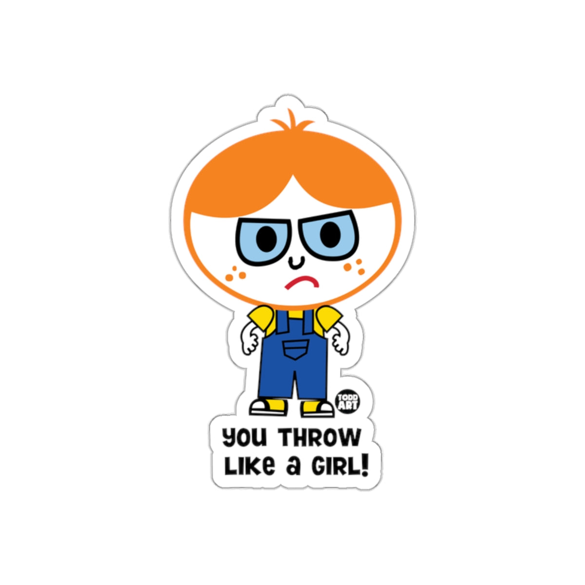 You Throw Like A Girl Cartoon Design Funny Stickers