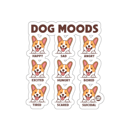 Dog Moods Sticker Sheet with Various Expressions
