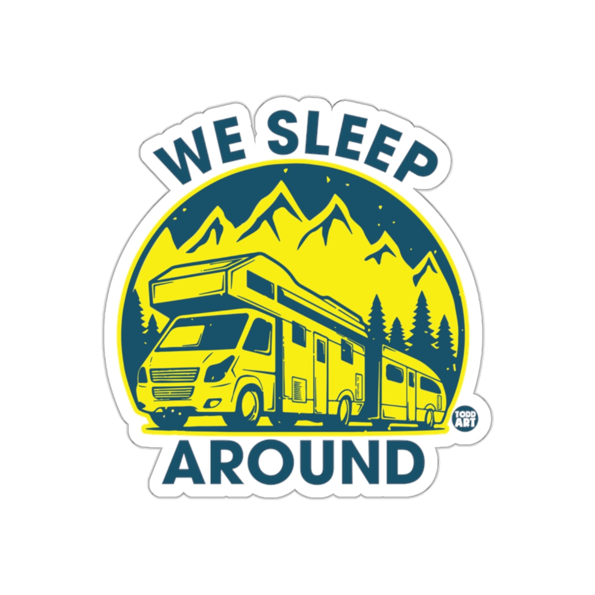 We Sleep Around Camper Van Adventure Sticker
