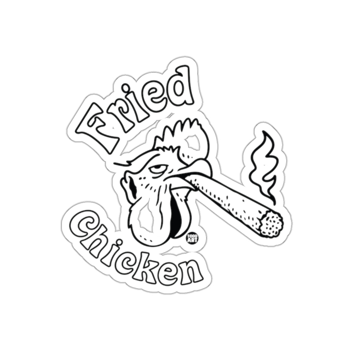 Fried Chicken Smoking Sticker Art Designfunny