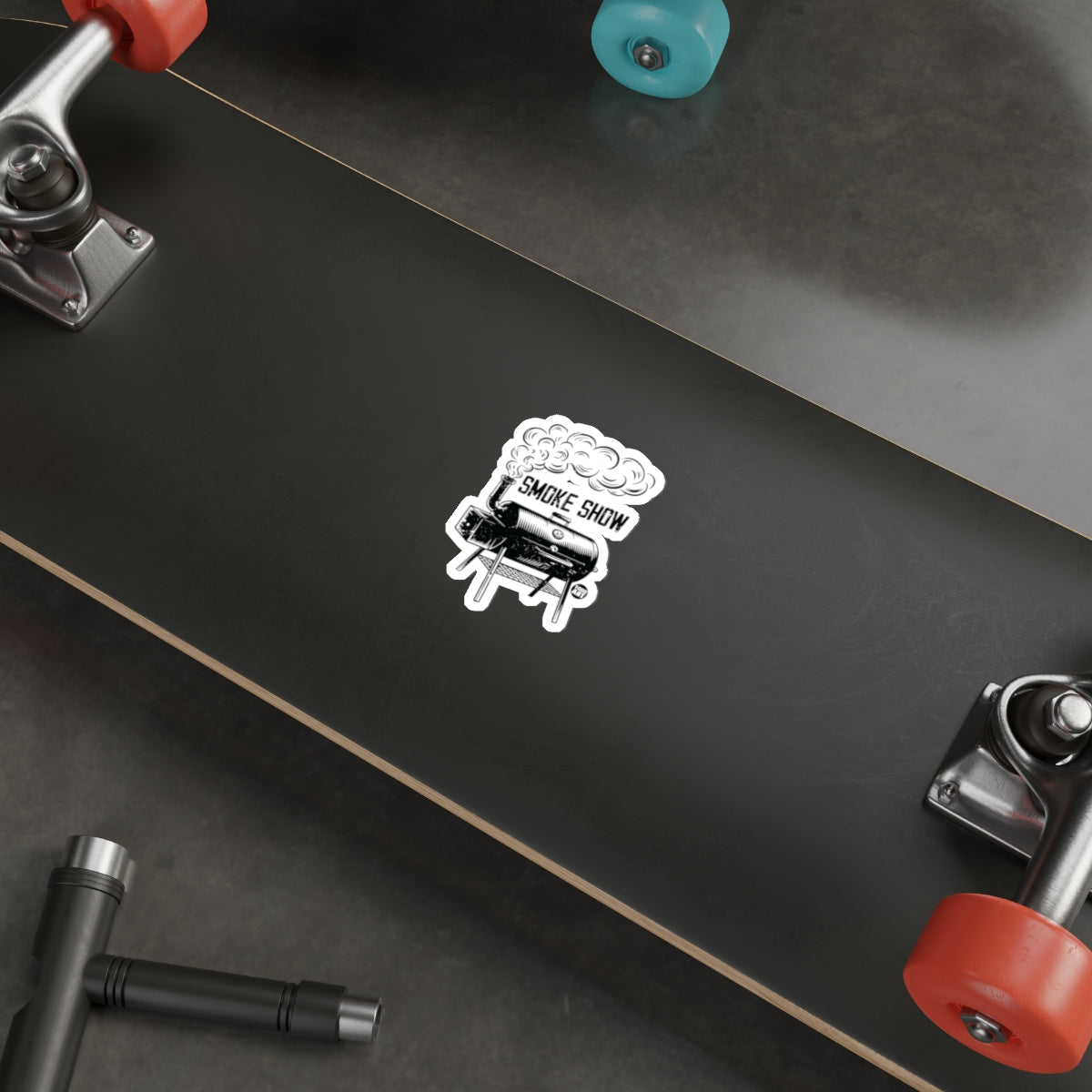 Smoke Show Graphic Sticker on Skateboard Deck