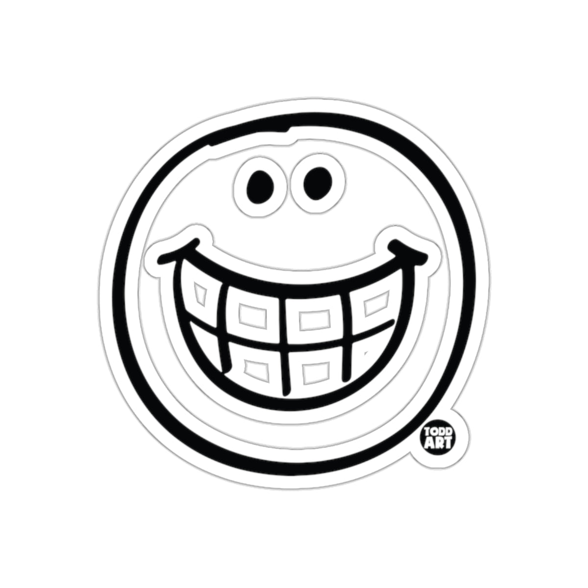 Smiling Face Todd Art Sticker for Your Products