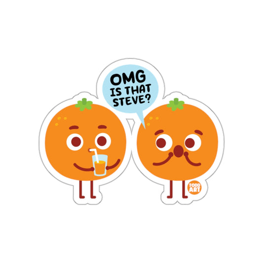Cute Orange Characters With Funny Speech Bubble Sticker