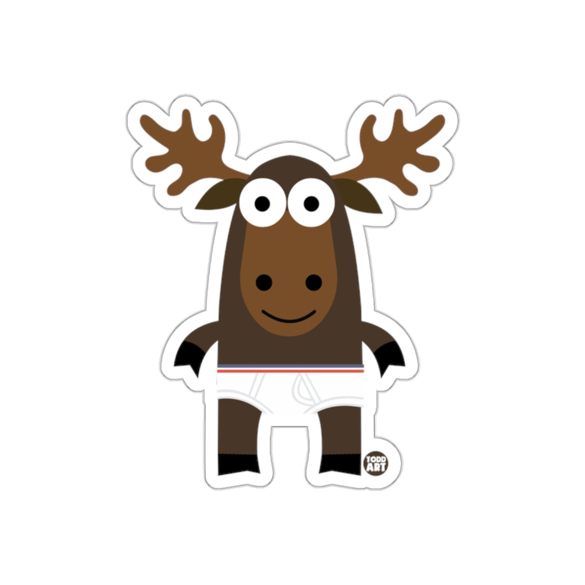 Cute Cartoon Moose With Big Eyes Sticker