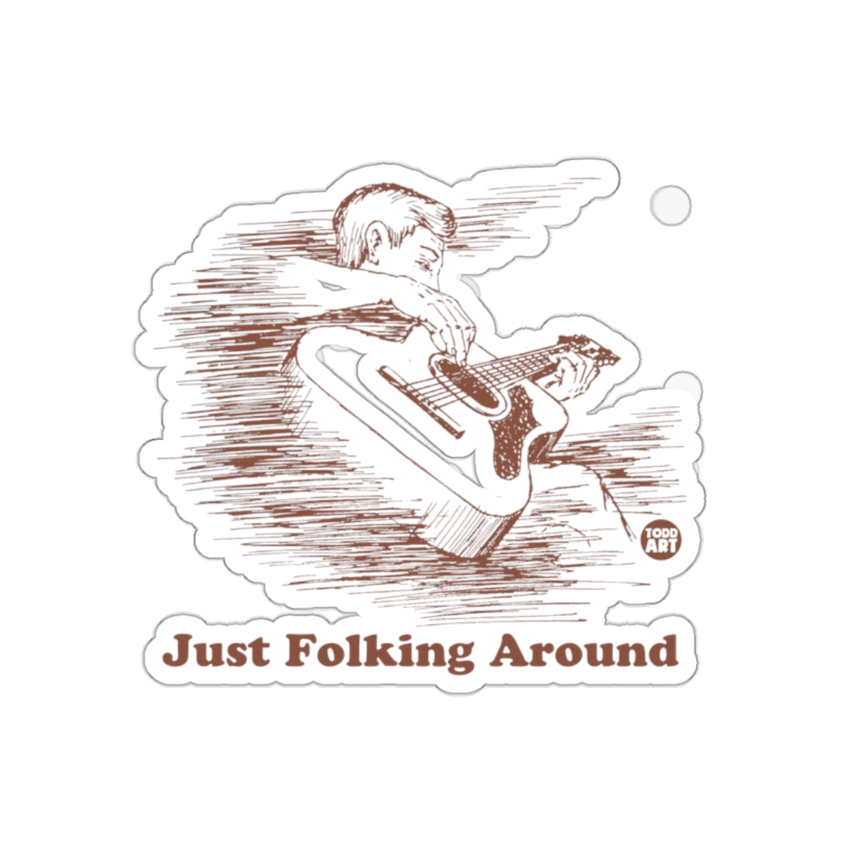 Just Folking Around Acoustic Guitar Sticker