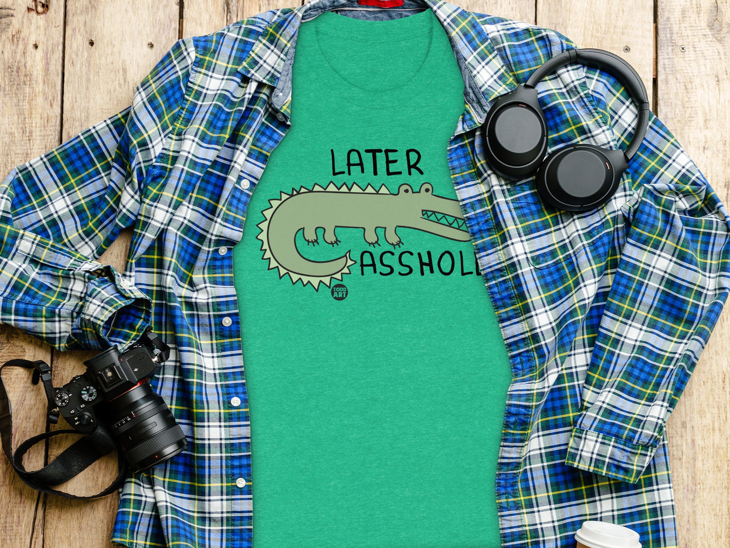 Later Alligator Pun Graphic T-Shirt for Casual Wear