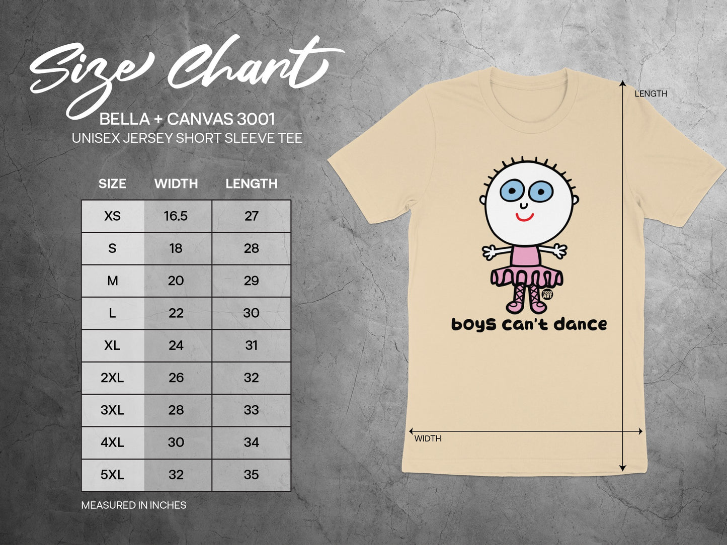 Cartoon Character Boys Can't Dance Graphic Tee