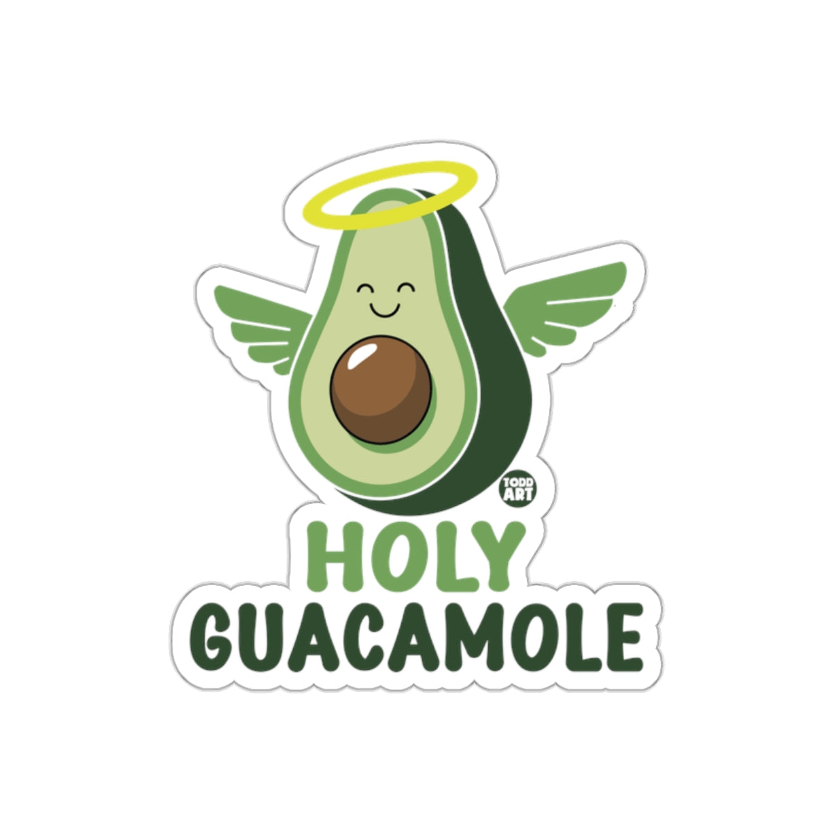 Holy Guacamole Cute Avocado Angel Sticker