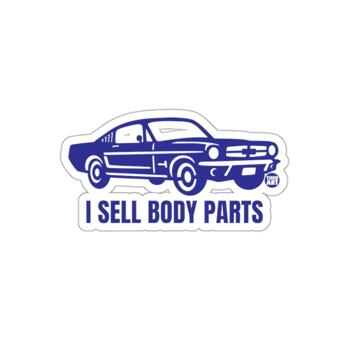 I Sell Body Parts Retro Classic Car Design Sticker