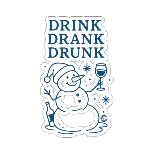 DRINK DRANK DRUNK Snowman Wine Glass Bottle Snowflakes product type