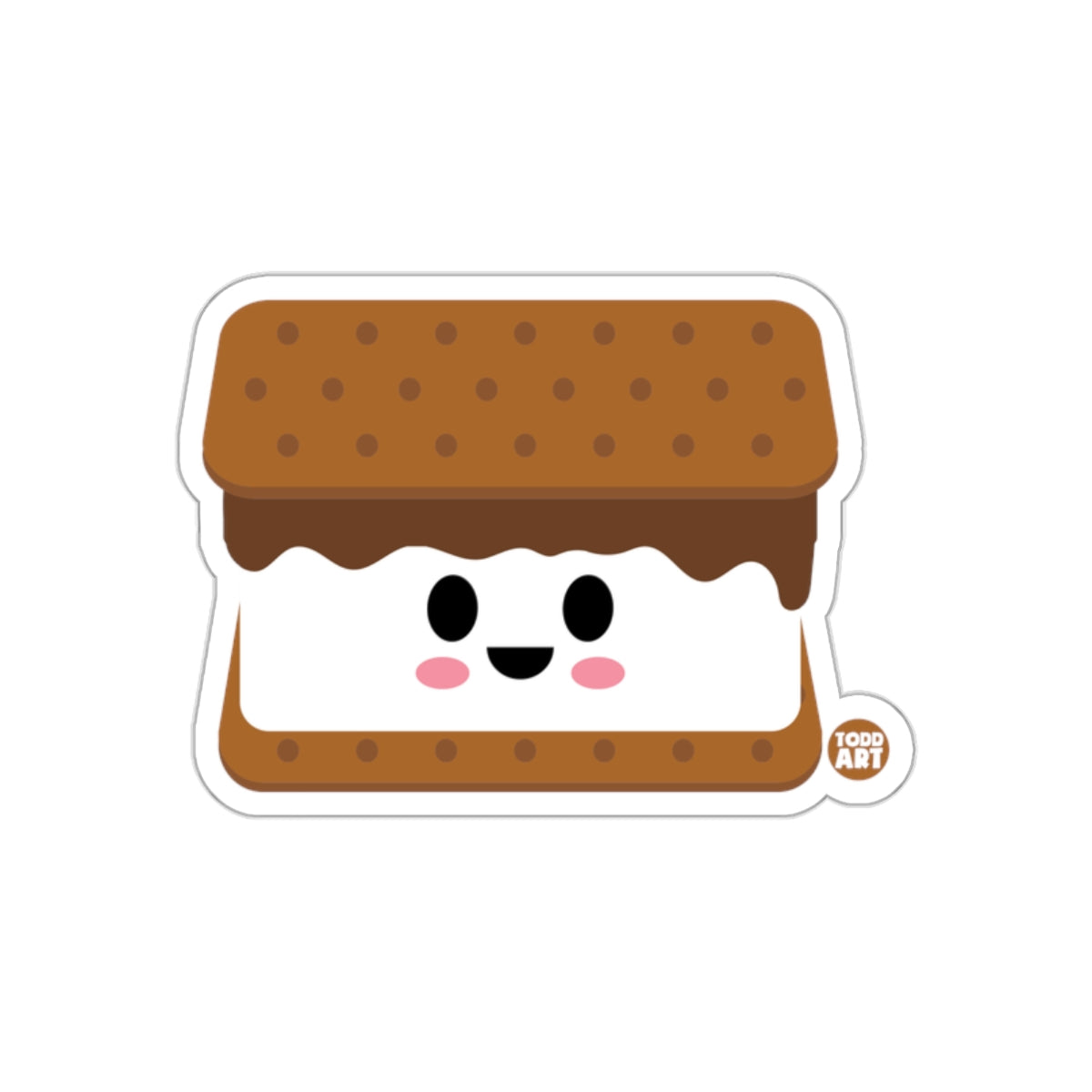 Cute and Smiling S'more Design Sticker Product