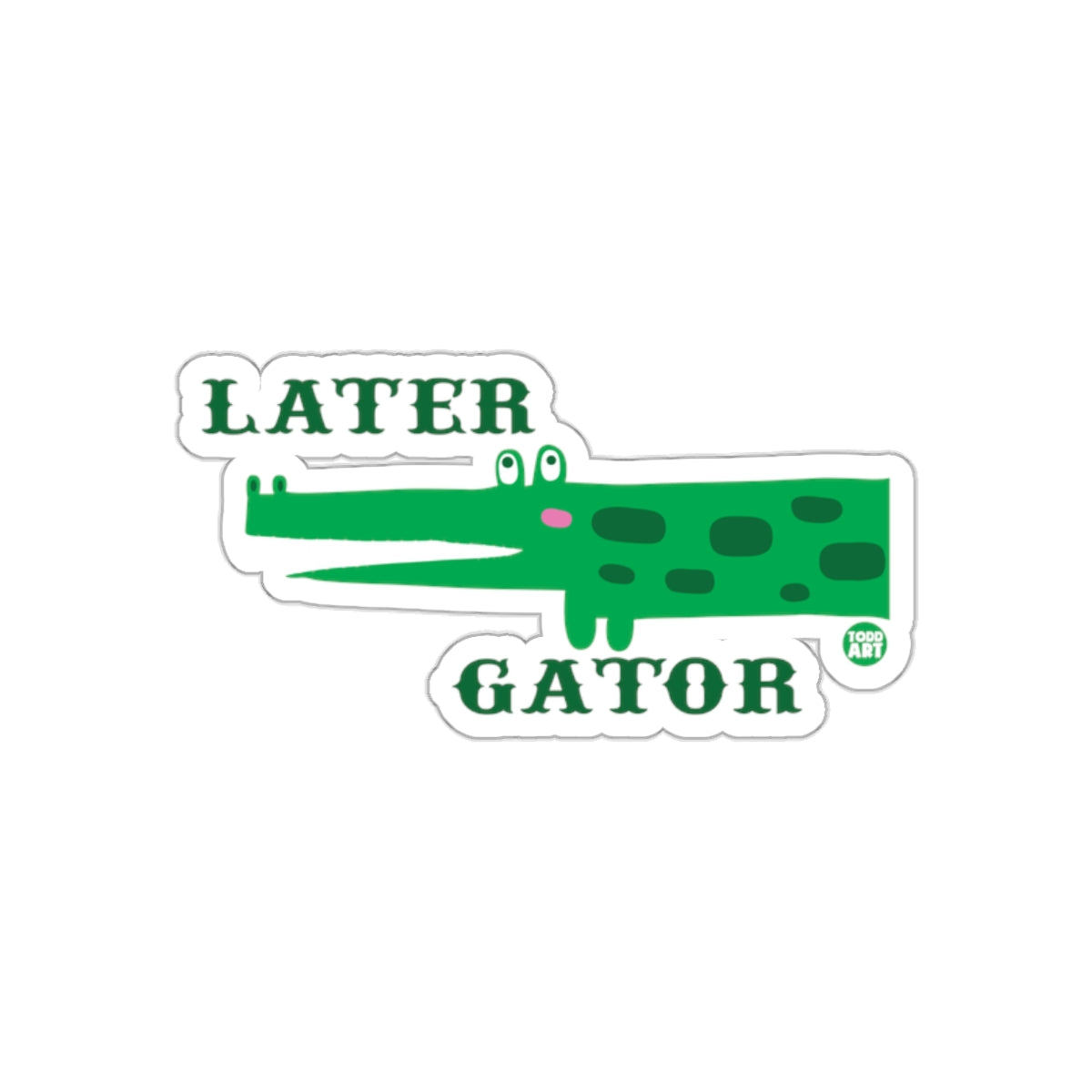 Later Gator Cute Alligator Illustration Green Funny sticker