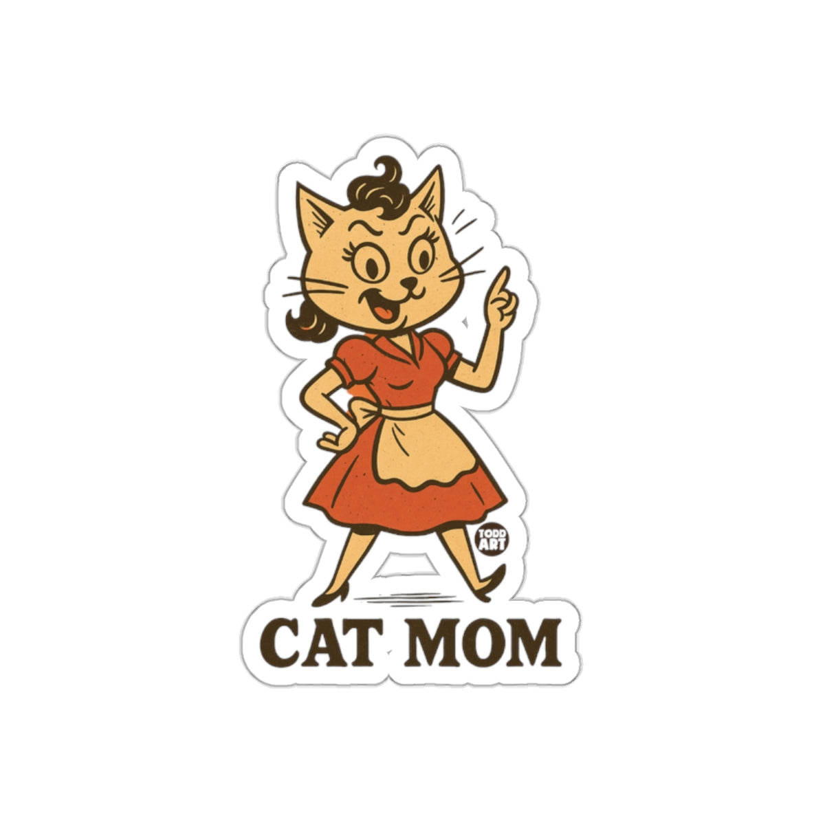 Retro Cartoon Cat Mom Design for Loving Pet Owners Stickers