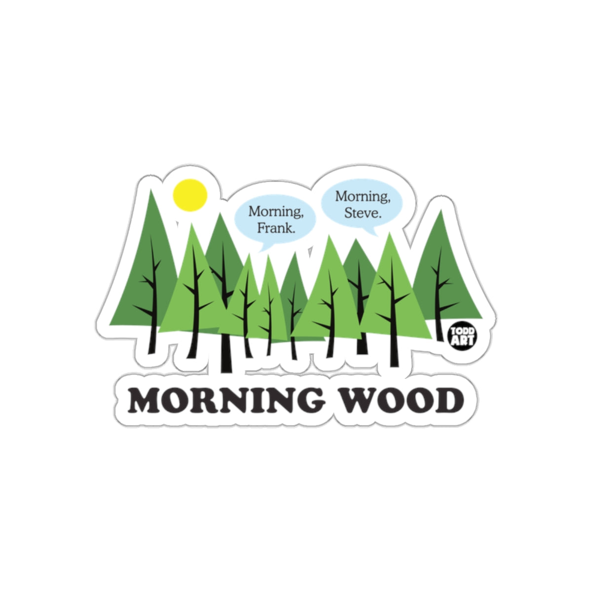Morning Wood Forest Scene with Talking Trees sticker
