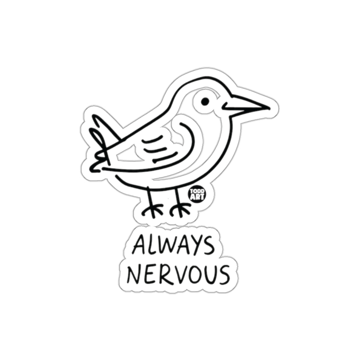 Always Nervous Bird Sticker for Creative Expressions