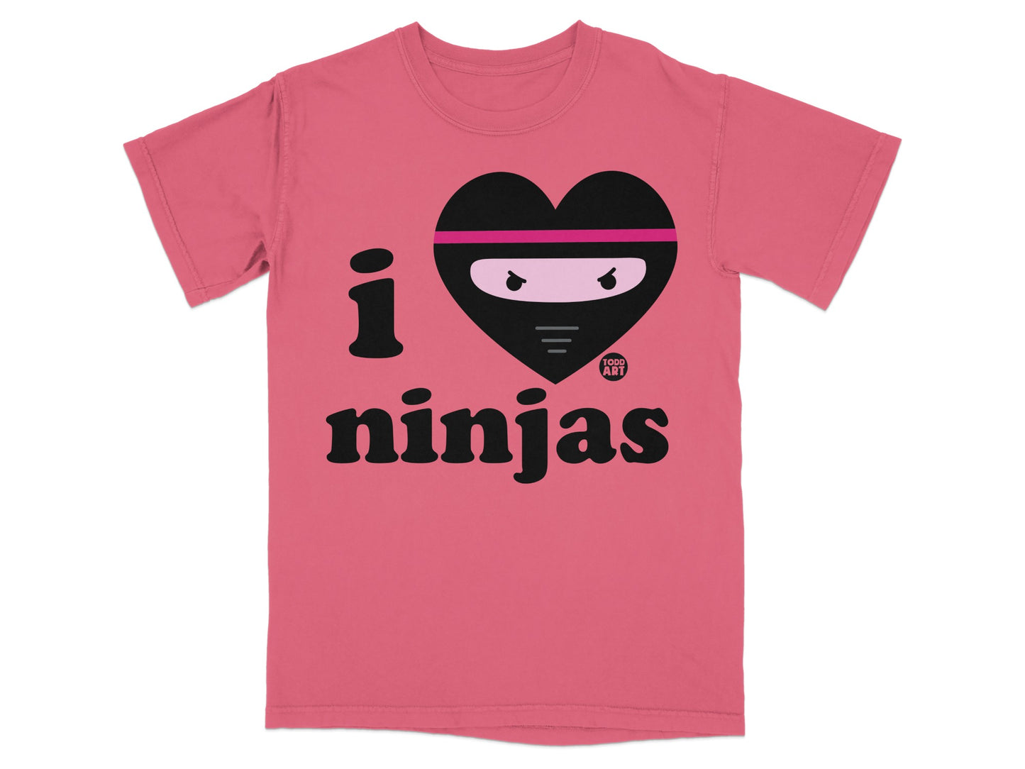 I Love Ninjas Graphic Tee for Kids and Adults