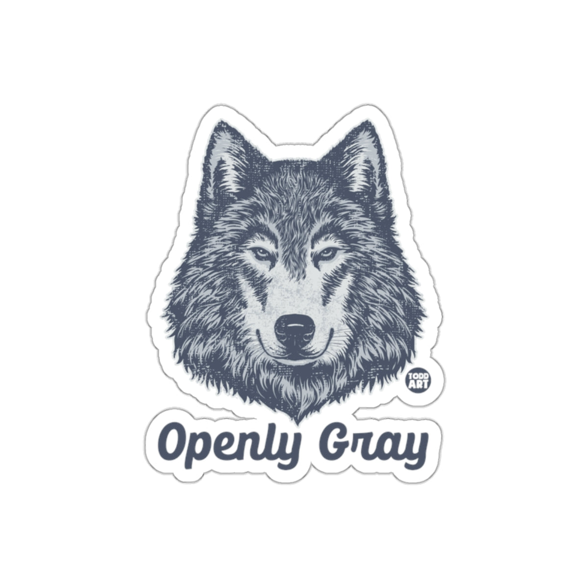 Openly Gray Wolf Graphic Sticker Product