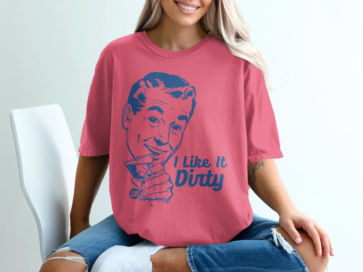 Vintage I Like It Dirty Graphic T-Shirt for Sale
