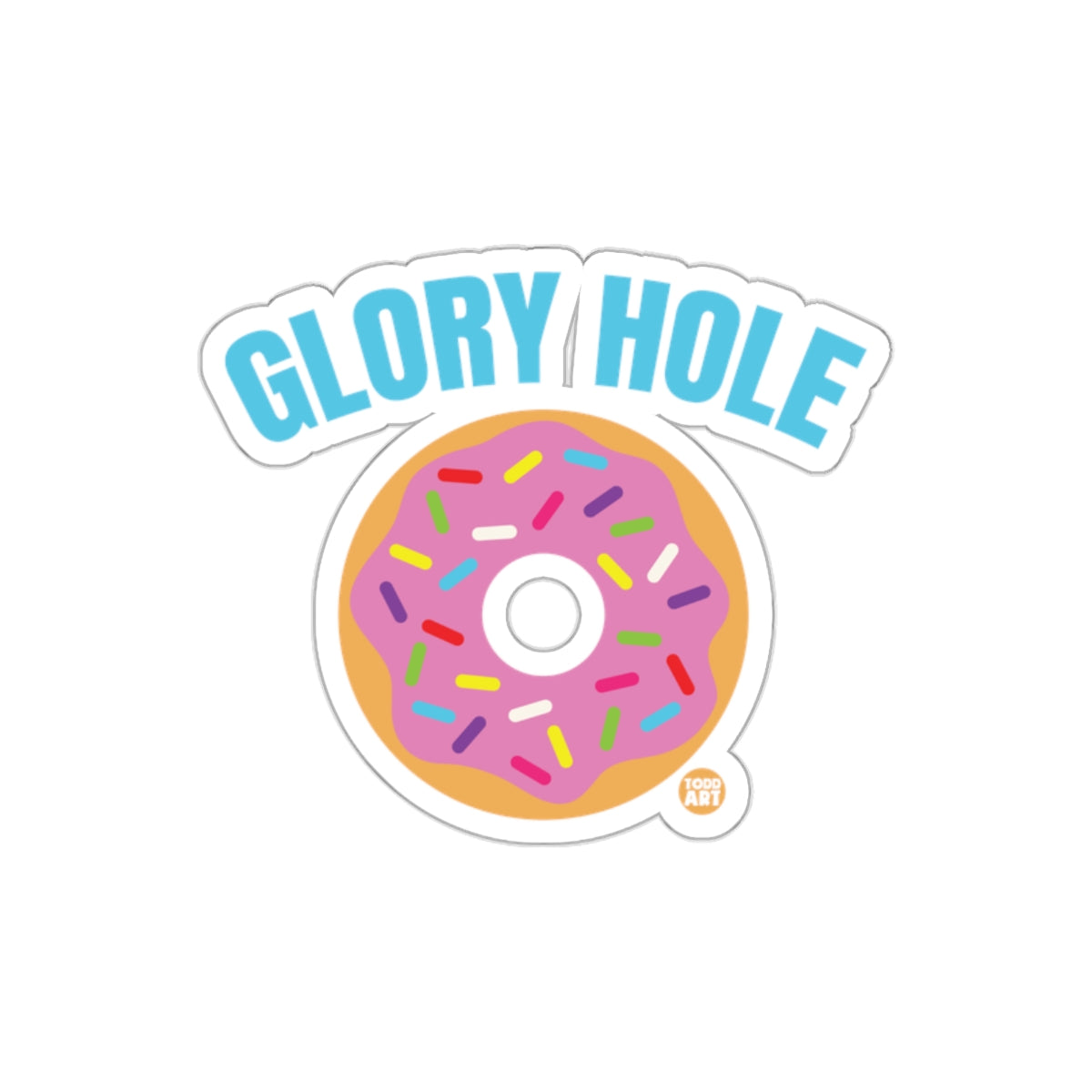 Glory Hole Sprinkled Donut Cartoon Sticker