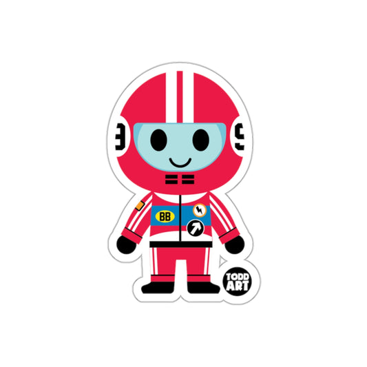 Cute Red Spacesuit Character Sticker for Kids