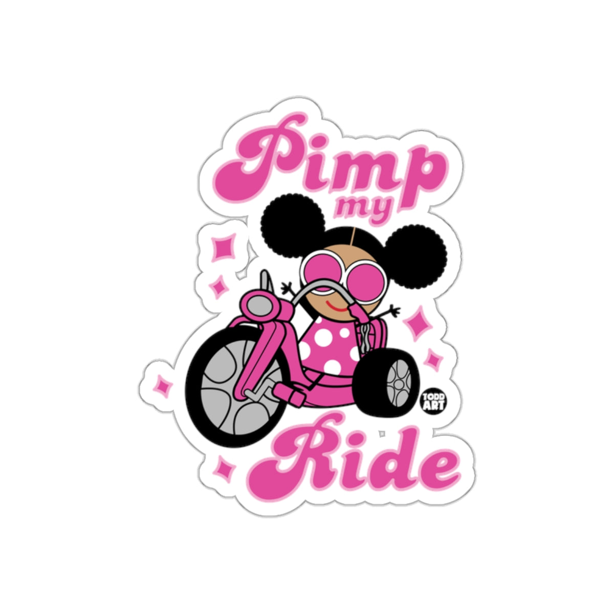 Pimp My Ride Pink Girl Cartoon Decor Sticker
