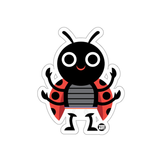 Cute Ladybug Todd Art Sticker with Big Eyes and Smile