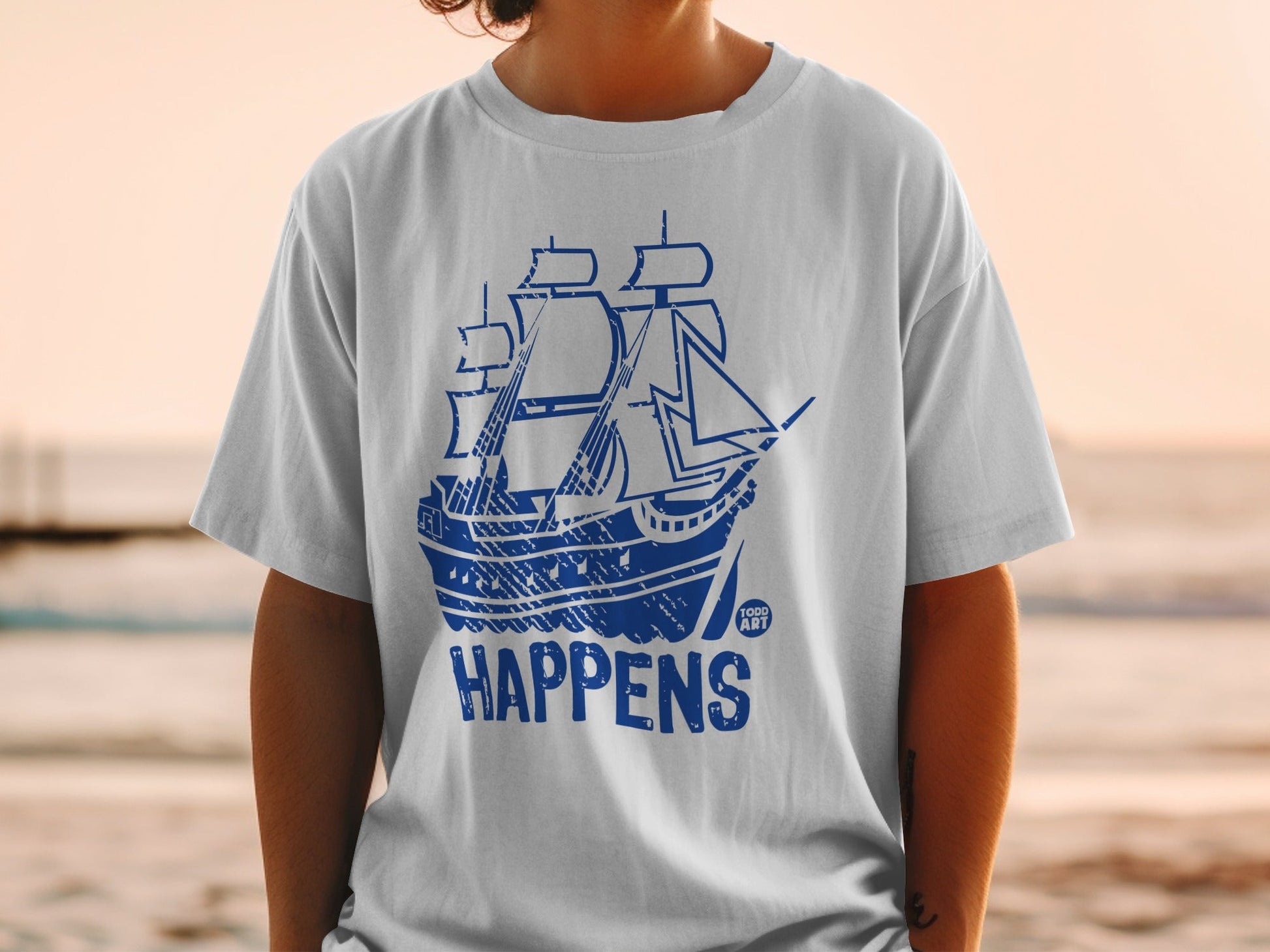 Funny Ship Happens Todd Art Graphic T-Shirt
