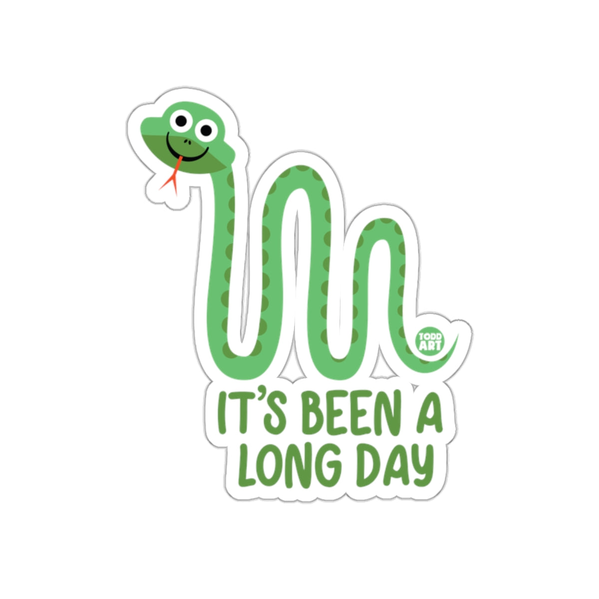 It's Been A Long Day Cute Cartoon Snake Illustration sticker
