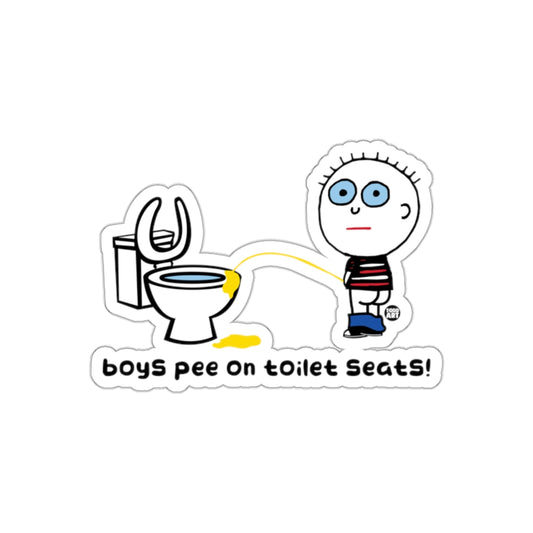 boys pee on toilet Seats! funny sticker product