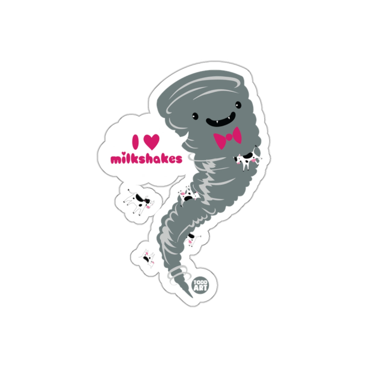 I Love Milkshakes Tornado Character Sticker Decal