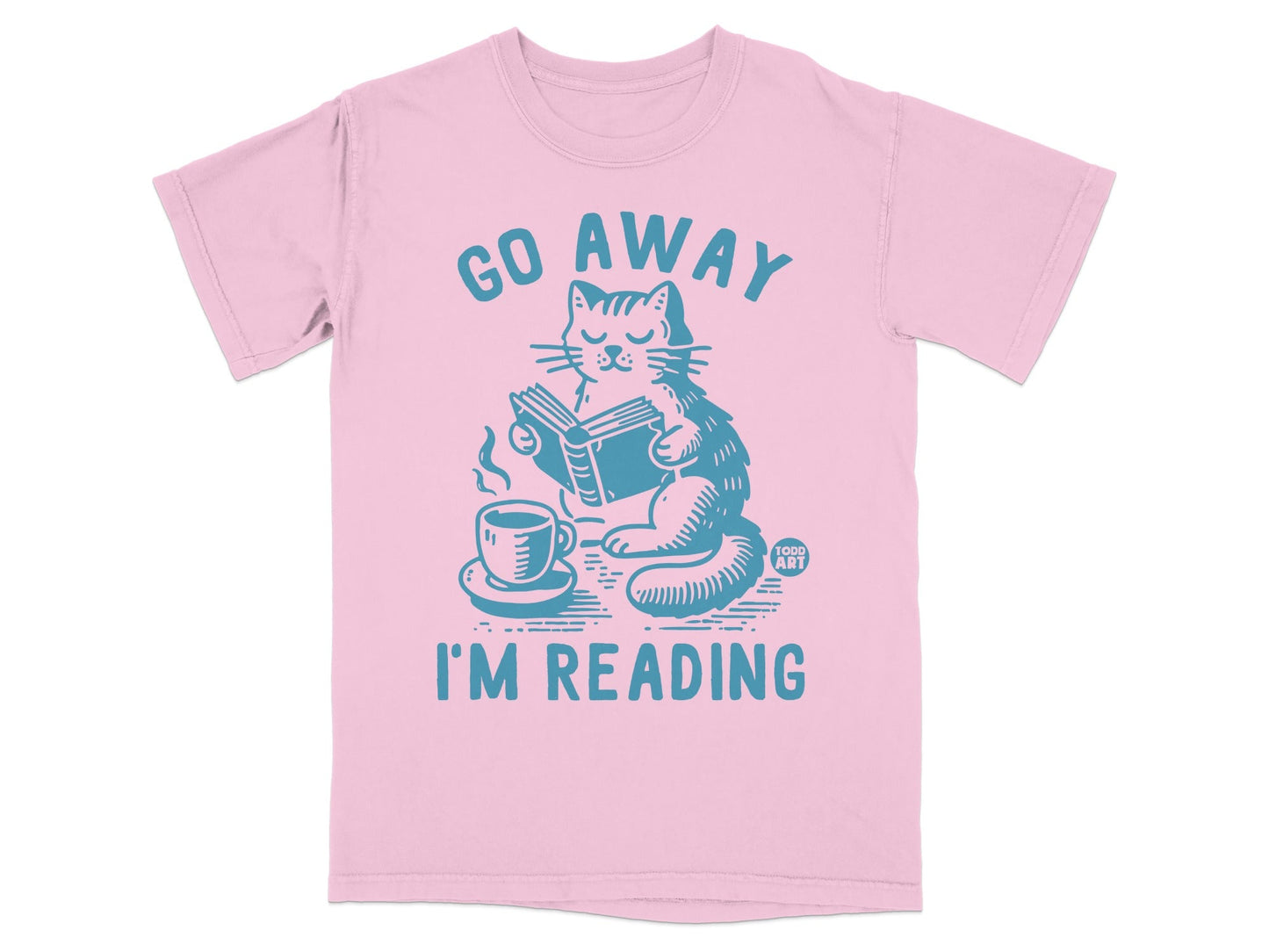Go Away I'm Reading Cat Coffee Reading T-shirt