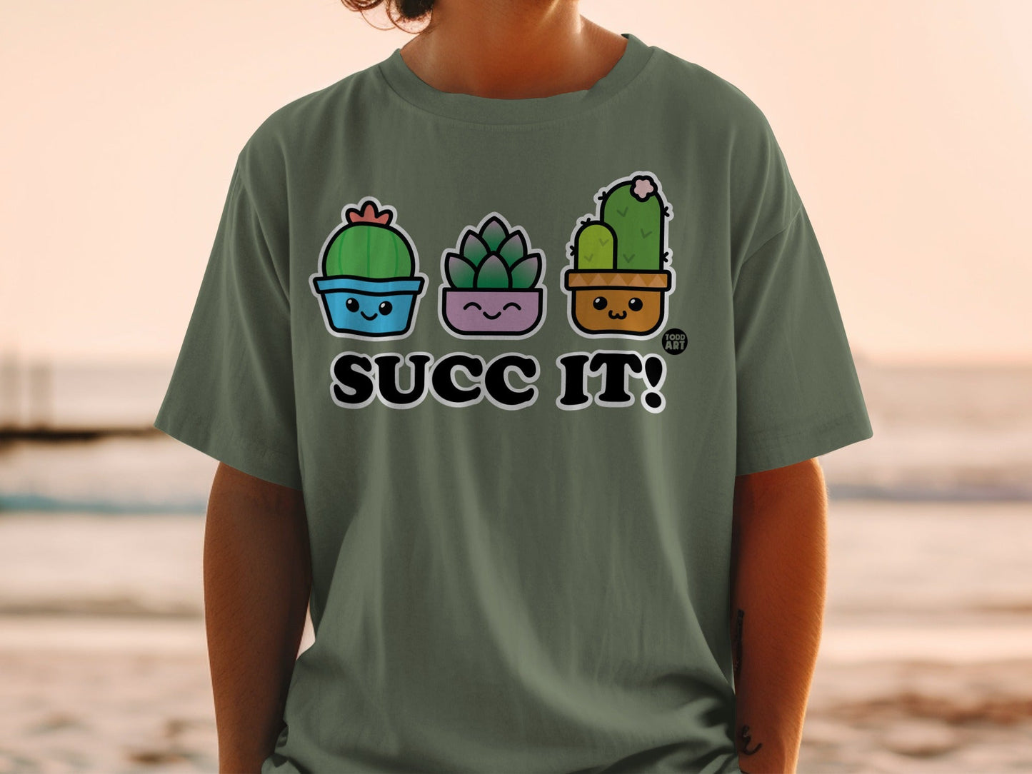 Cute Succulent Cartoon Characters SUCC IT! T-shirt