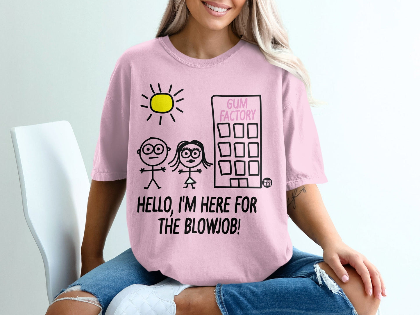 Hello I'm Here for the Blowjob Funny T-Shirt