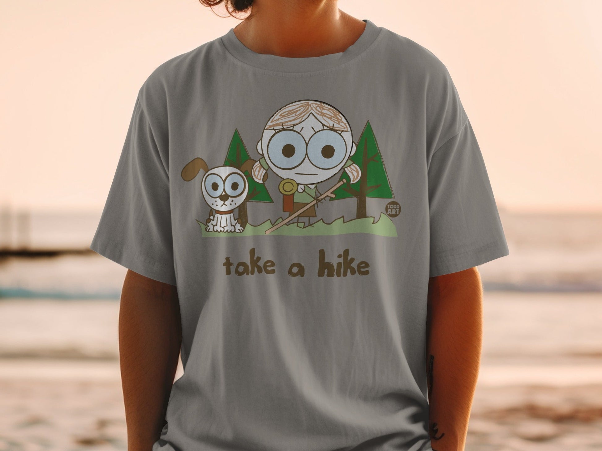 Take a Hike Cartoon Character Graphic T-Shirt